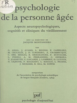cover image of Psychologie de la personne âgée
